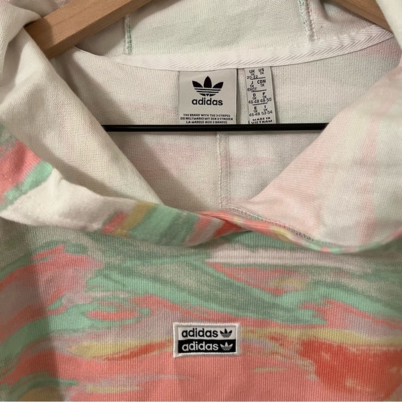 Adidas Tie Dye Cropped Boxy Hoodie - Sz. 1x - Picture 2 of 6